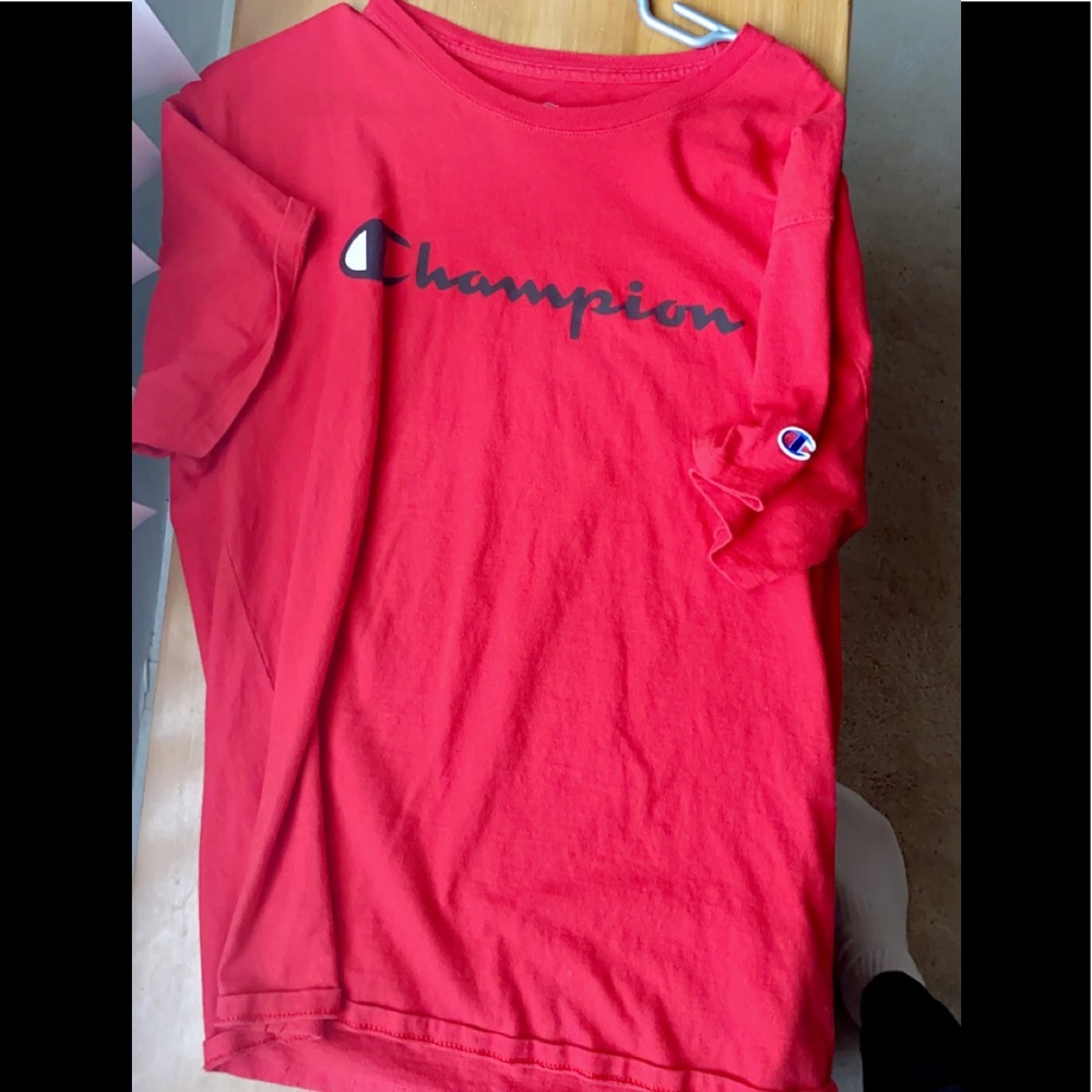 authentic red champion shirt